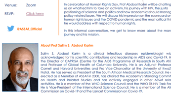 In conversation with Prof Salim Abdool Karim on Science, human rights & activism