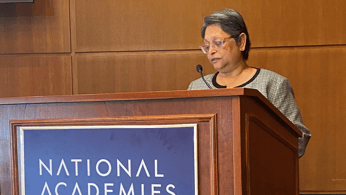 Prof Quarraisha Abdool Karim delivers a presentation at the US NAM