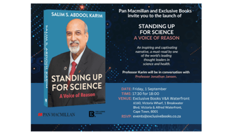 Salim Abdool Karim in conversation with Jonathan Jansen - Invitation  Friday, 1 September 2023