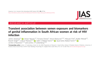 Transient association between semen exposure and biomarkers of genital inflammation in SA women at risk of HIV infection