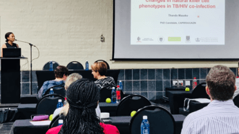 PhD Fellow Thando Maseko presents at the 9th South African Immunology Society conference