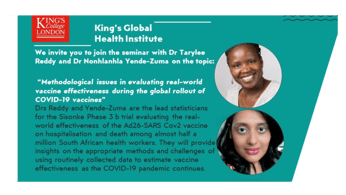 Seminar 18 May - Methodological issues in evaluating real-world vaccine effectiveness during the global rollout of COVID-19 vaccines