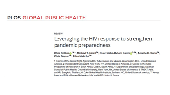 Leveraging the HIV response to strengthen pandemic preparedness