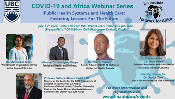 COVID-19 & African Webinar Series - Public Health Systems & Health Care