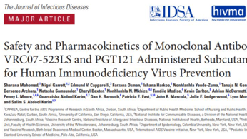 Study assesses the subcutaneously administration of monoclonal antibodies VRC07-523LS and PGT121 